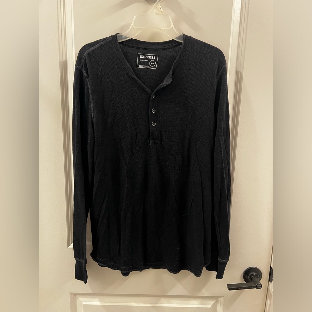 Express Long Sleeve Henley Shirt
